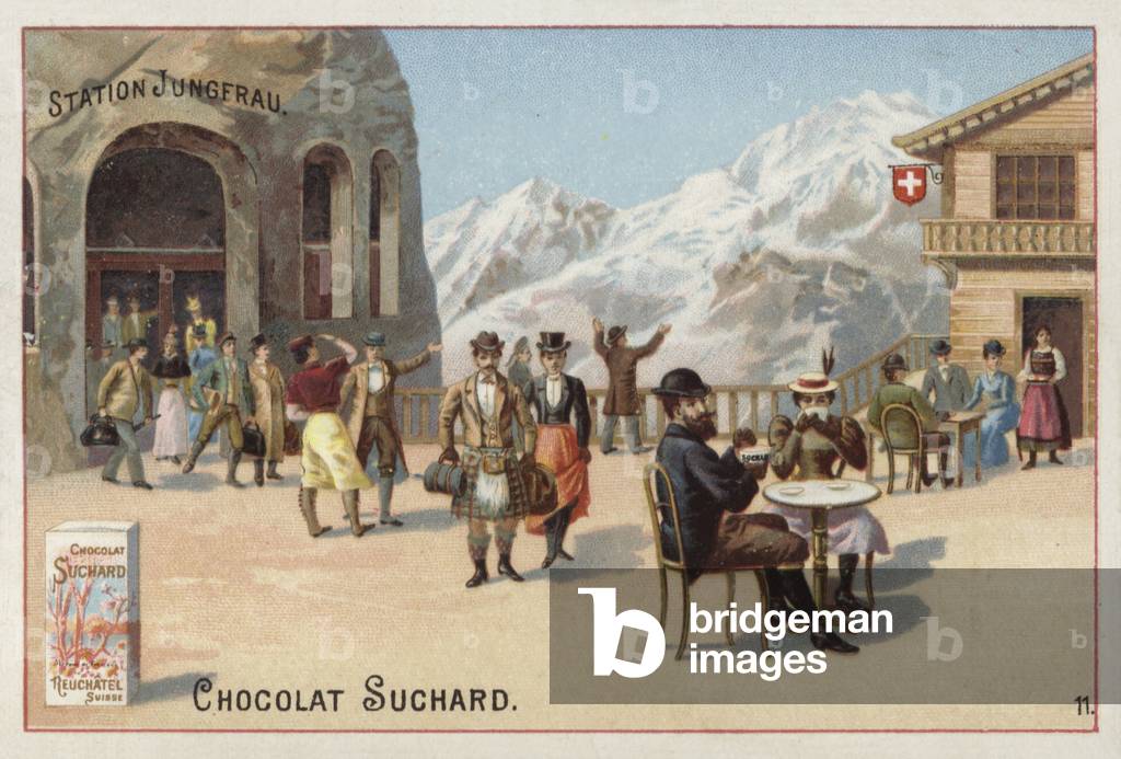 Station Jungfrau, Switzerland (chromolitho)
