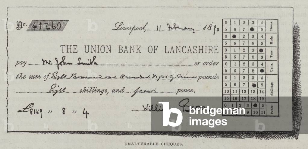 Unalterable Cheques (engraving)