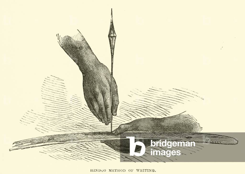 Hindoo method of writing (engraving)