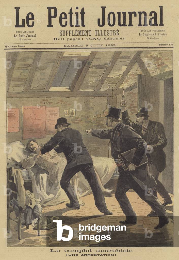Arrest of an anarchist plotter (colour litho)