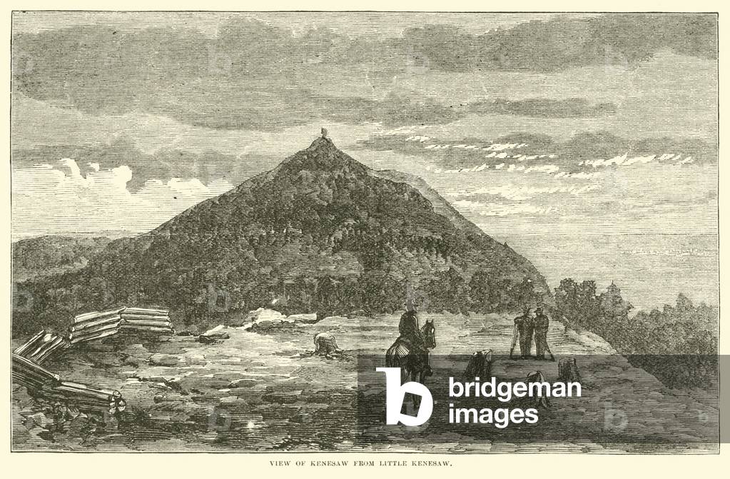 View of Kenesaw from Little Kenesaw, June 1864 (engraving)