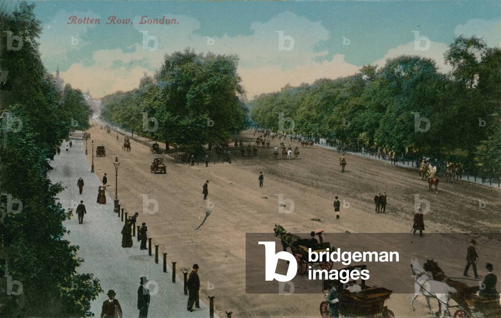 Rotten Row, London. Postcard sent in 1913.