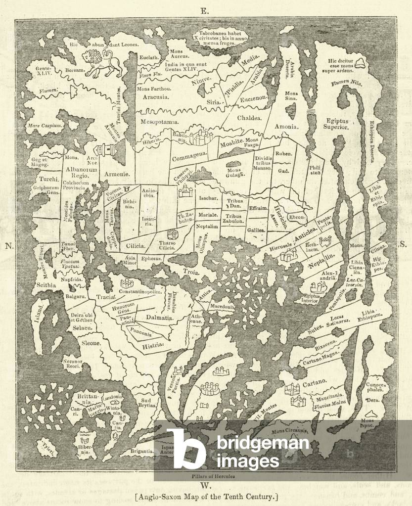 Anglo-Saxon Map of the Tenth Century (engraving)