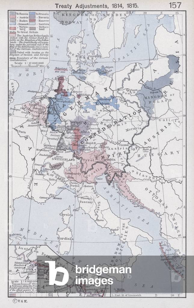 Treaty Adjustments, 1814, 1815 (colour litho)