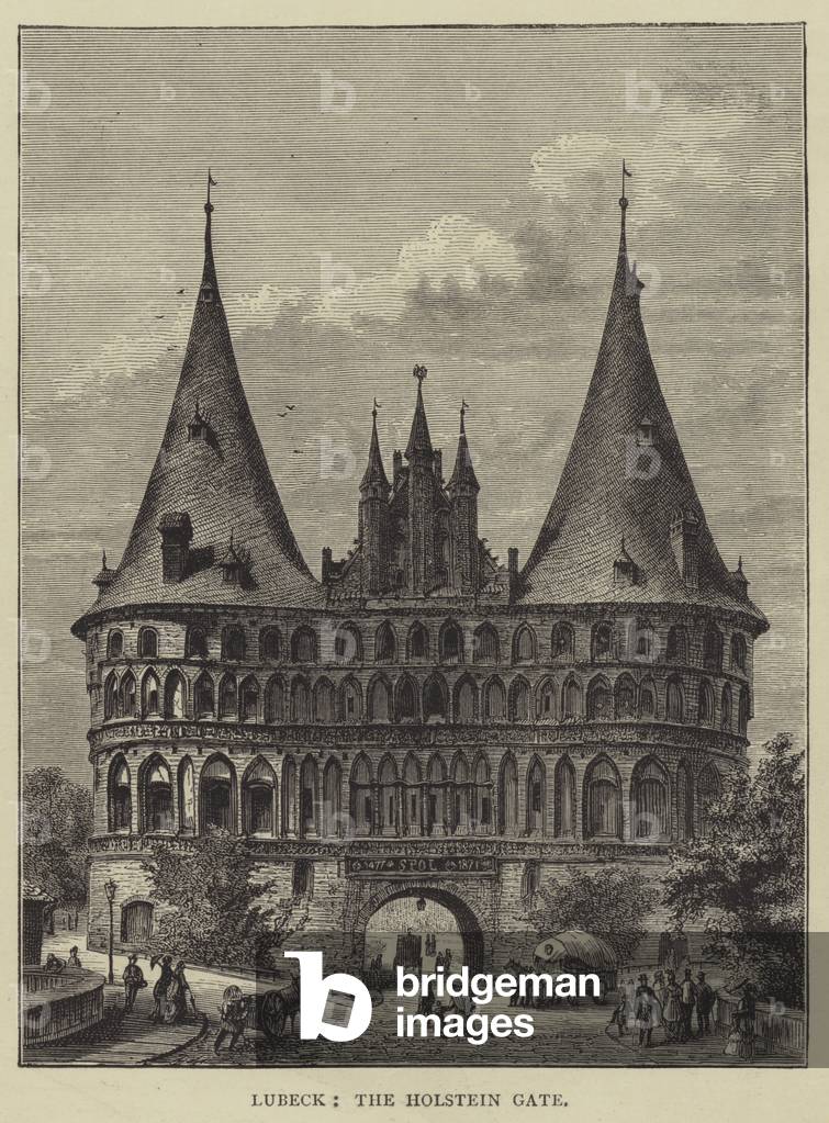 Lubeck, The Holstein Gate (engraving)