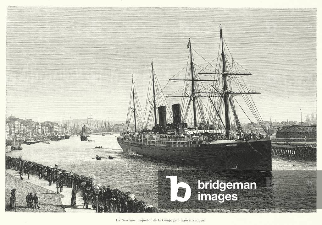 La Gasrogne, paquebot de la Compagnie transatlantique (engraving)