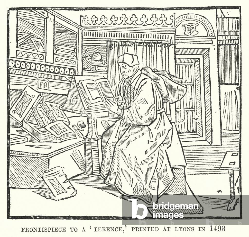 Frontispiece to a 'Terence,' printed at Lyons in 1493 (engraving)