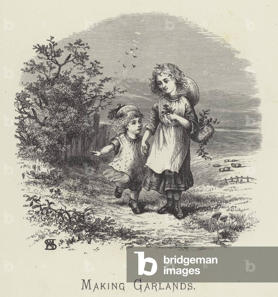 Making garlands (engraving)