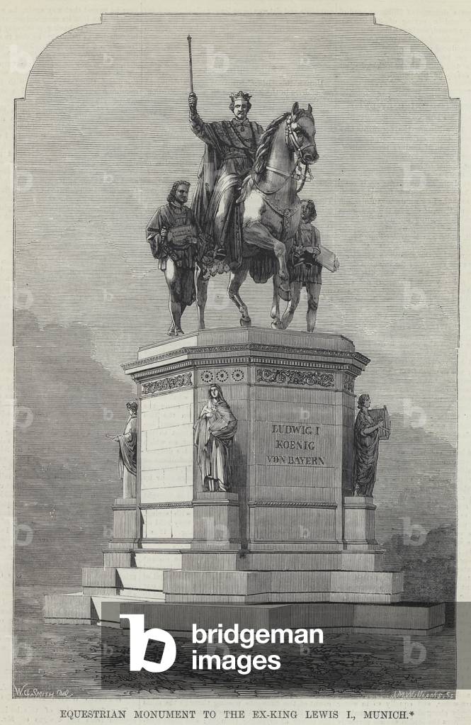 Equestrian Monument to the Ex-King Lewis I, Munich (engraving)