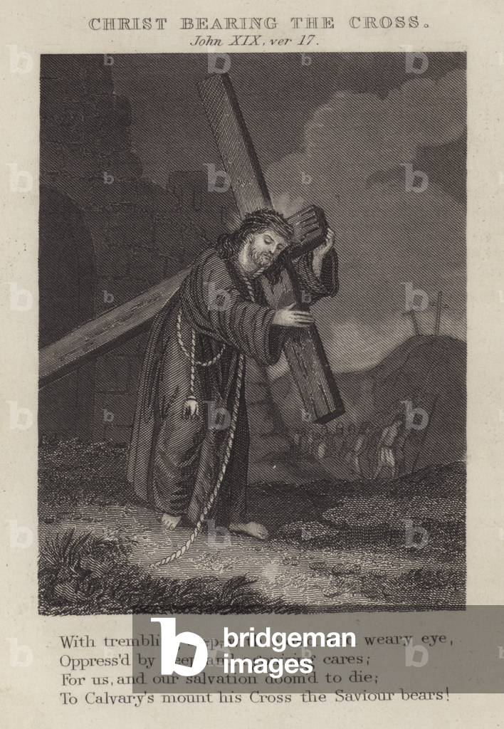 Christ bearing the Cross, John XIX, ver 17 (engraving)