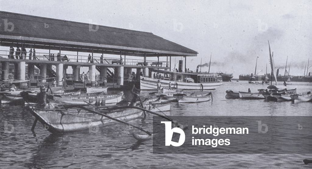 The Landing Jetty, Colombo Harbour (b/w photo)