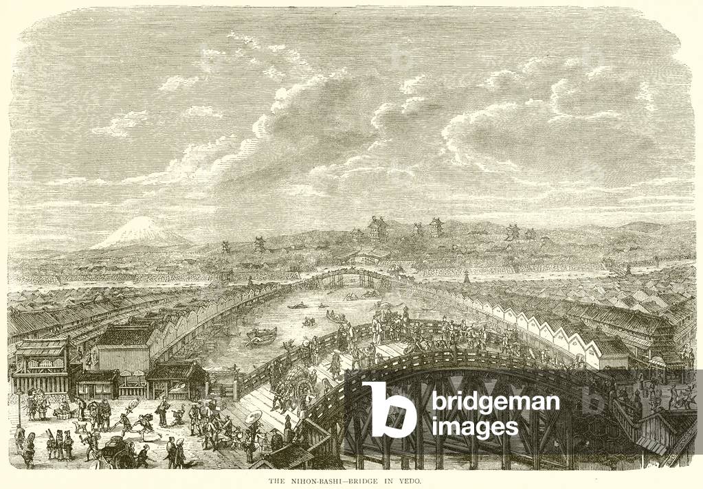 The Nihon-Bashi--Bridge in Yedo (engraving)