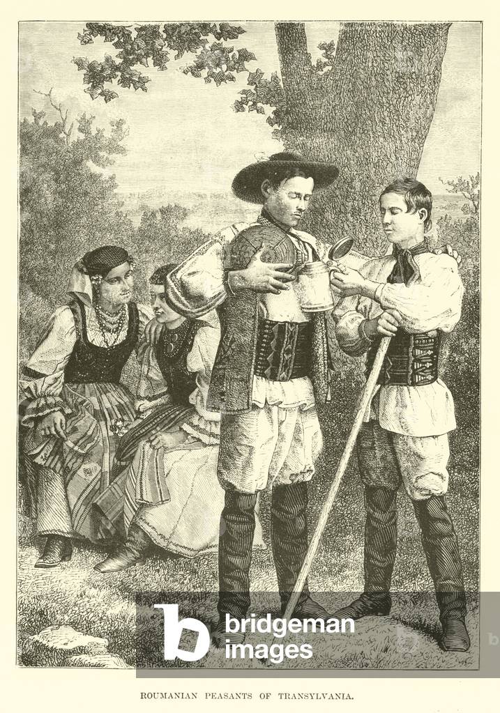 Roumanian peasants of Transylvania (engraving)