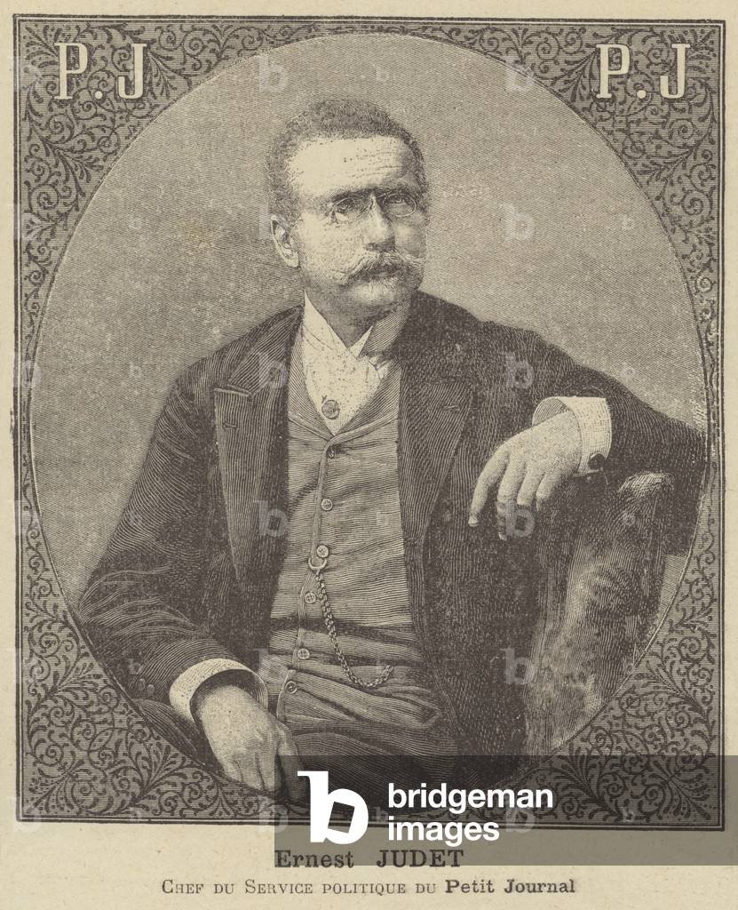 Ernest Judet, head of the politics department at the Petit Journal (litho)