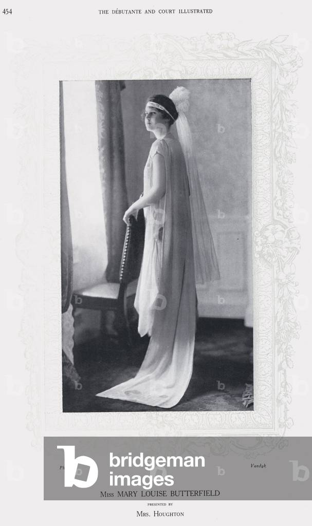 Miss Mary Louise Butterfield, presented by Mrs Houghton (b/w photo)