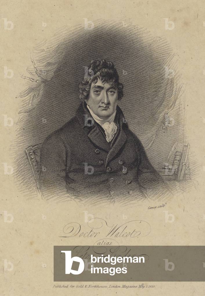 John Wolcot, English physician and satirist who wrote under the pen name Peter Pindar (engraving)