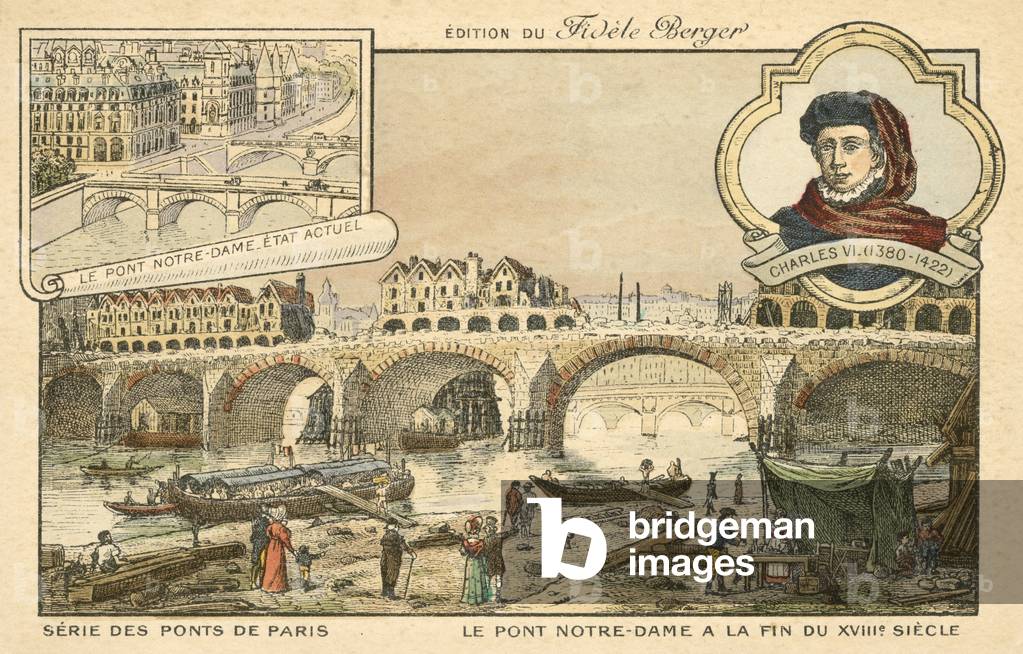 Pont Notre Dame, Paris (chromolitho)