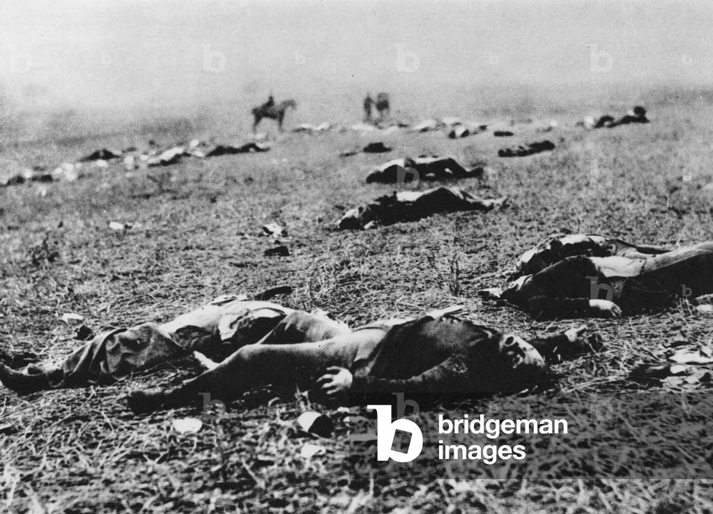 The field of the battle of Gettysburg, 4 July 1863 (b/w photo)