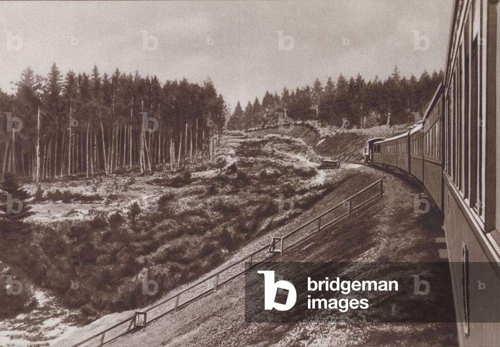 The Trans-Siberian Railway, Russia (b/w photo)