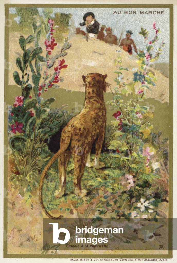 Hunting a panther (chromolitho)
