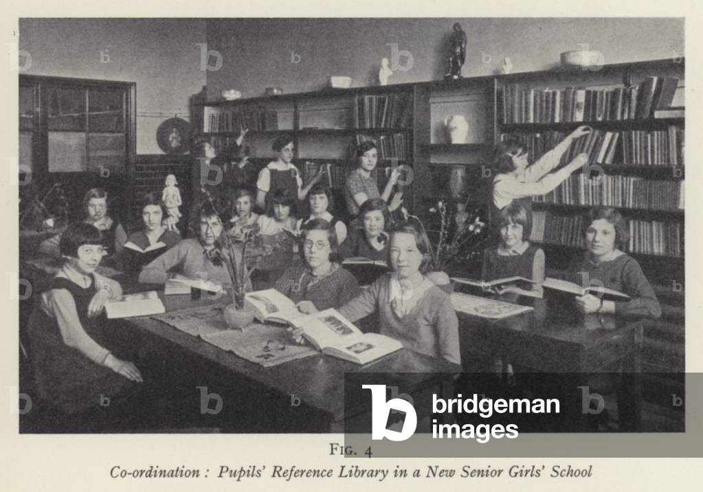 Co-ordination, Pupils' Reference Library in a New Senior Girls' School (b/w photo)