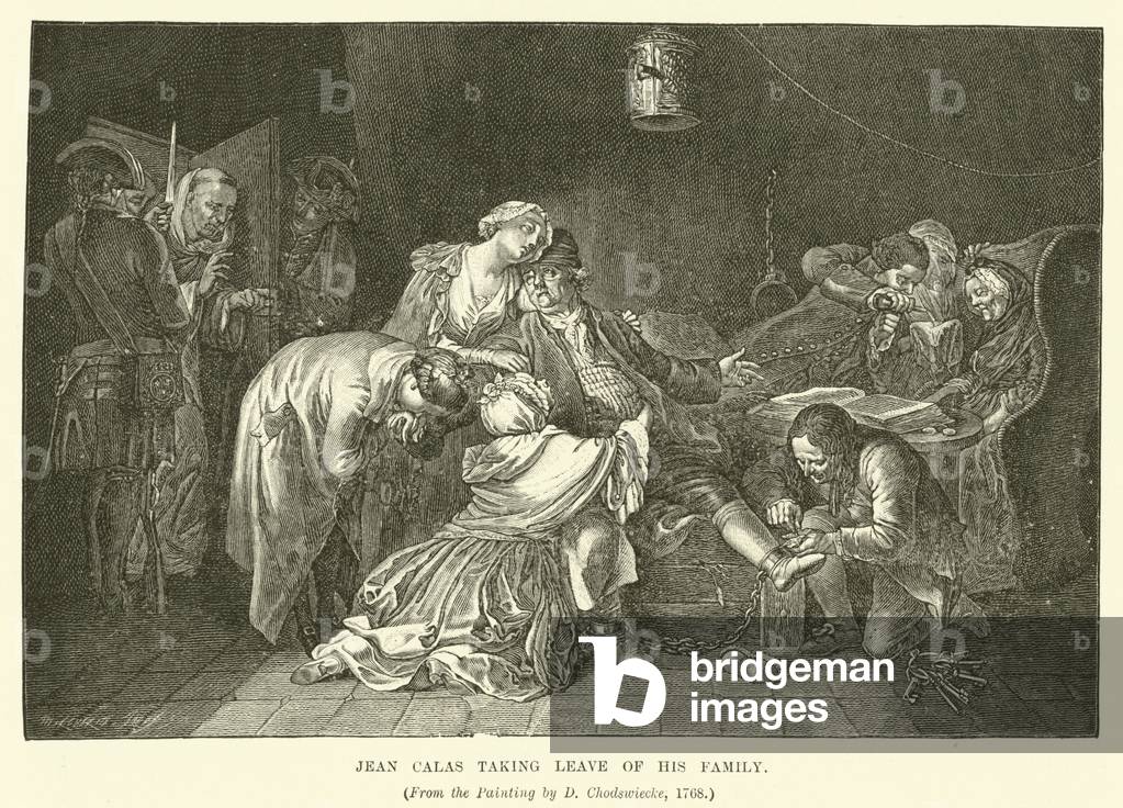 Jean Calas taking leave of his family (engraving)