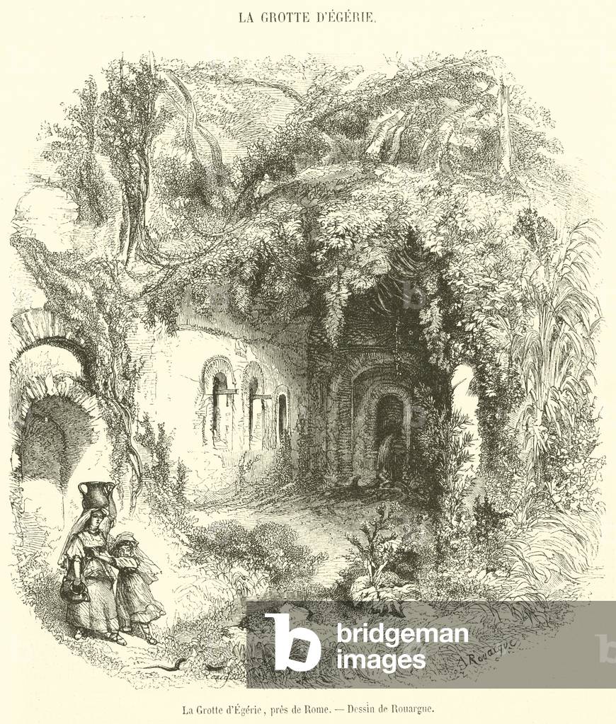 La Grotte d'Egerie, pres de Rome (engraving)