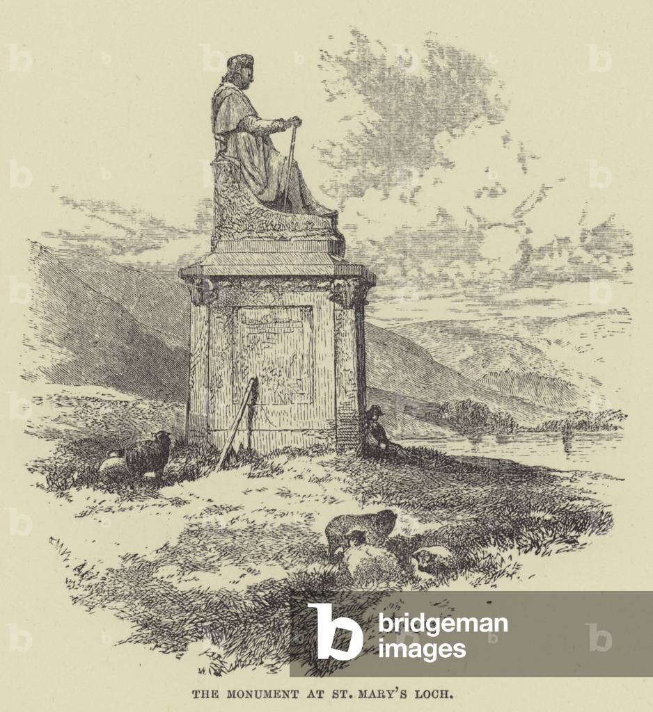 The monument at St Mary's Loch (engraving)