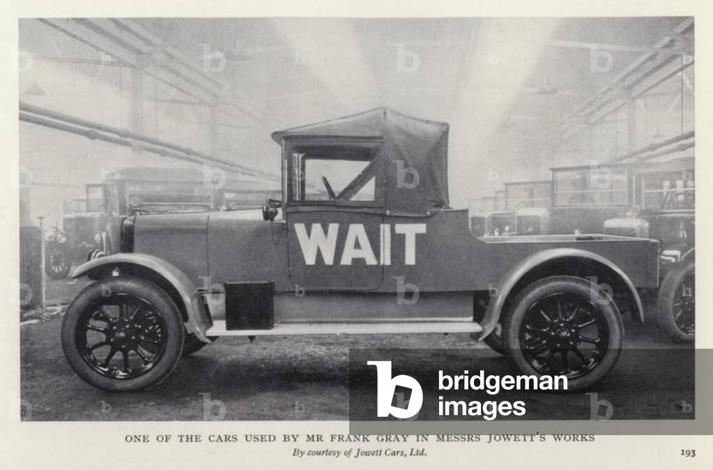 One of the cars used by Mr Frank Gray in Messrs Jowett's Works (b/w photo)