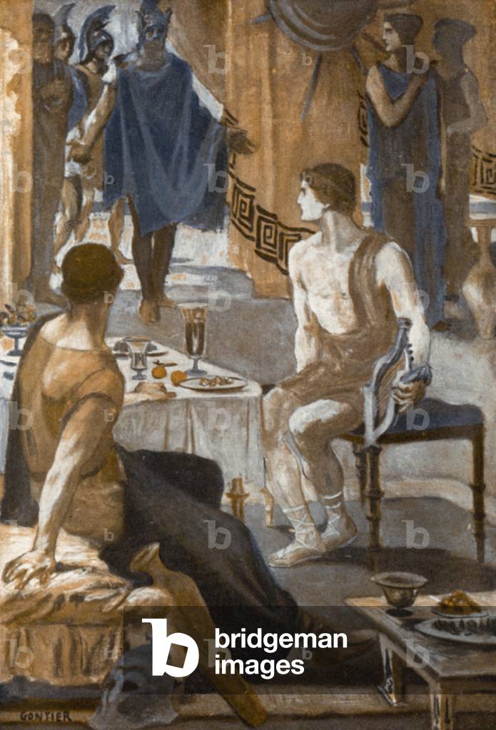 Illustration for the Iliad by Homer (colour litho)