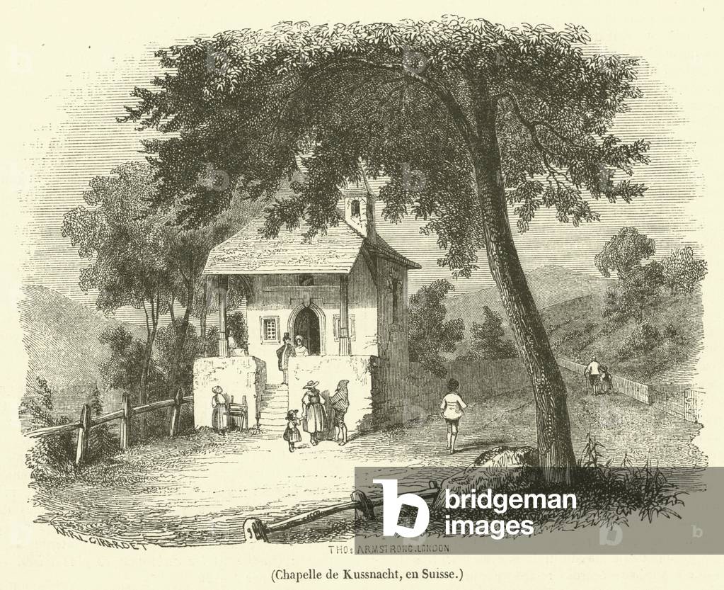 Chapelle de Kussnacht, en Suisse (engraving)