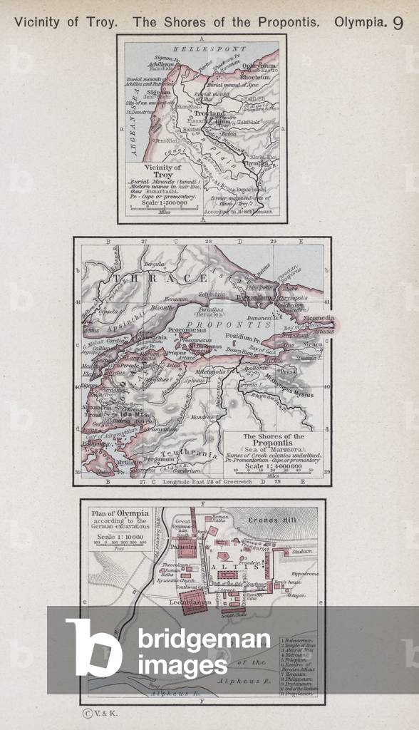 Vicinity of Troy; The Shores of the Propontis; Olympia (colour litho)