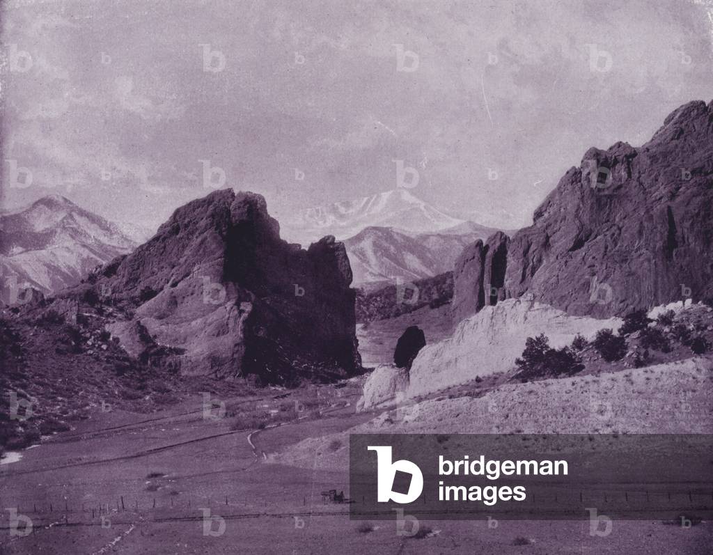 Gateway to Garden of the Gods (b/w photo)