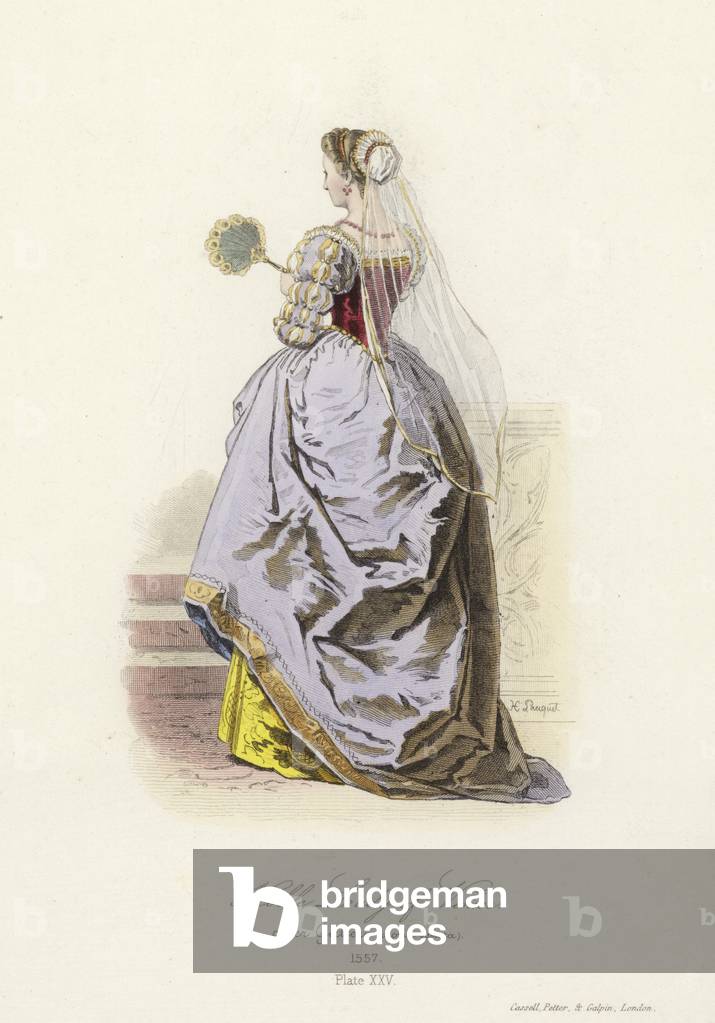 Noble lady of Venice (coloured engraving)