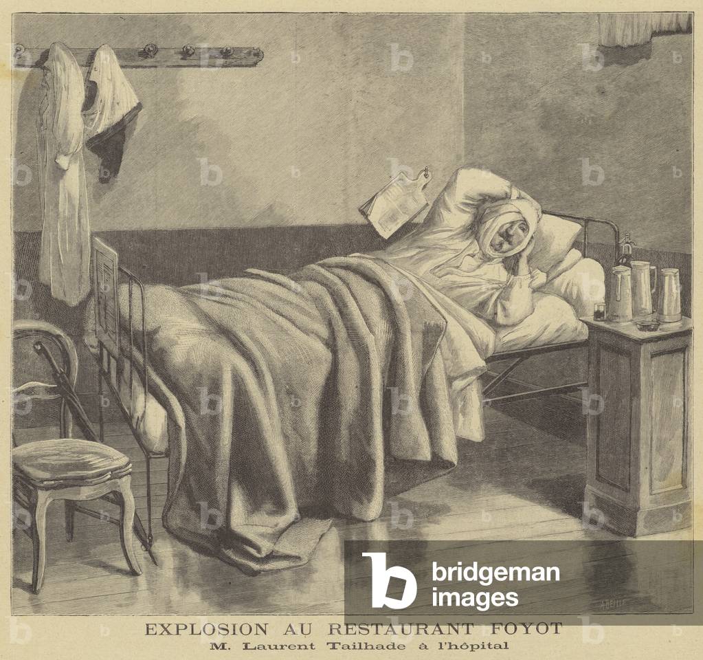Laurent Tailharde, victim of the anarchist bombing of the Restaurant Foyot (litho)
