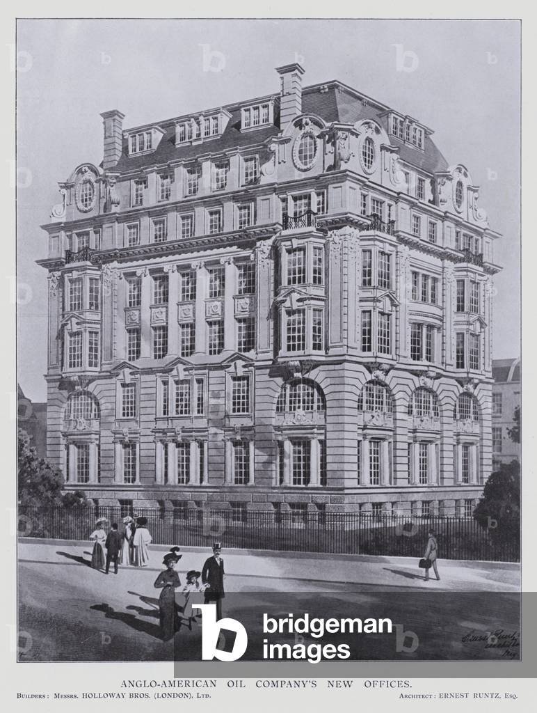 Anglo-American Oil Company's New Offices (b/w photo)