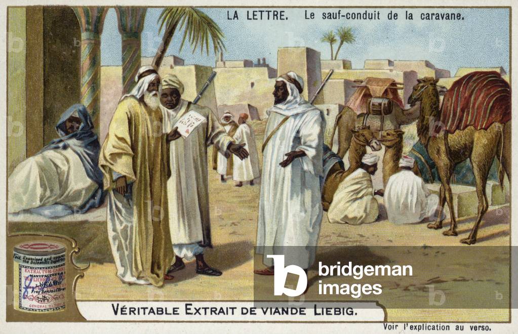 Letter providing for the safe conduct of a caravan (chromolitho)