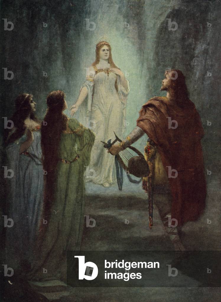 He saw a beautiful woman (colour litho)