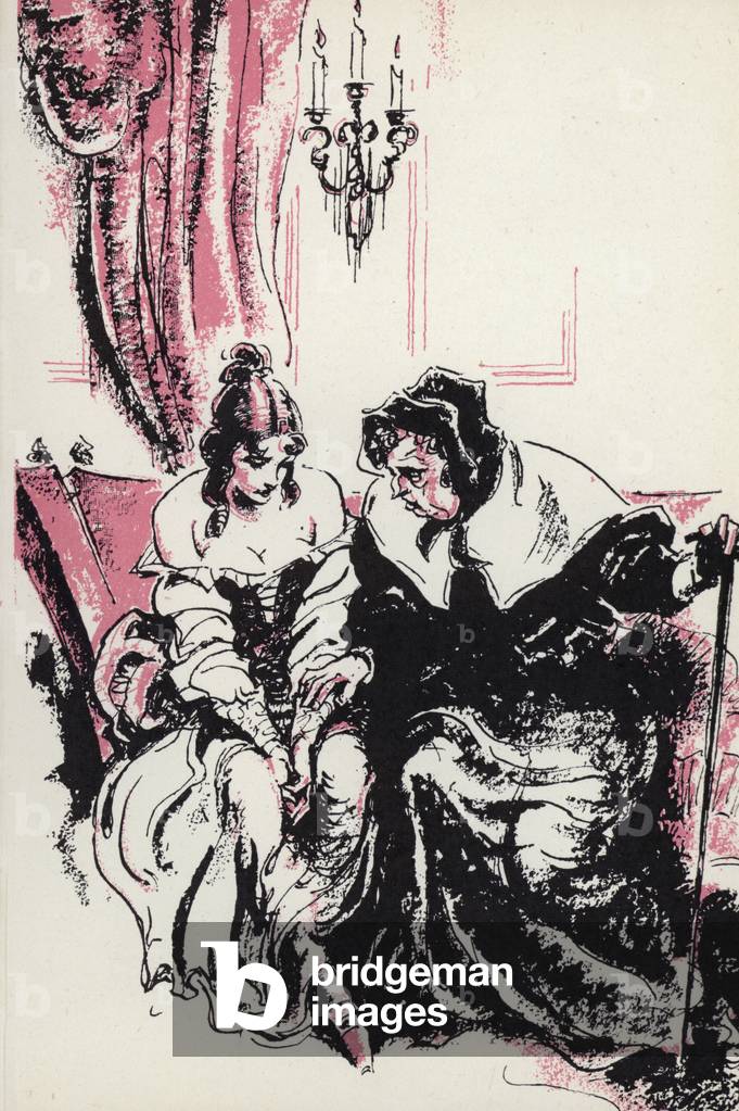 Illustration for Moll Flanders by Daniel Defoe (colour litho)
