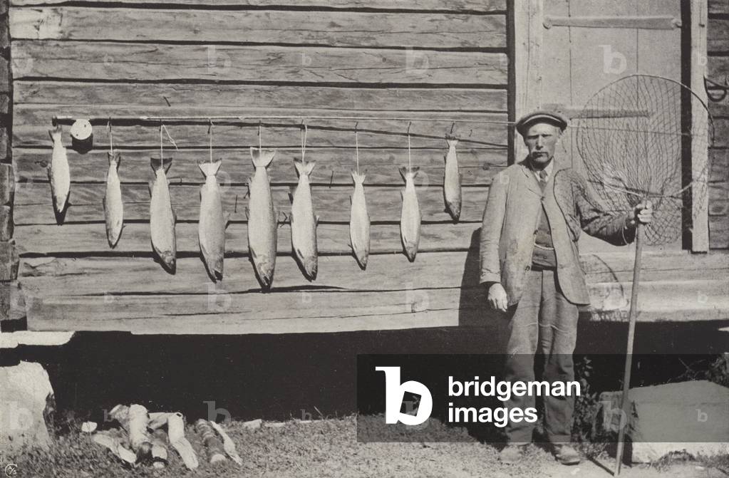Trout Fishing (b/w photo)