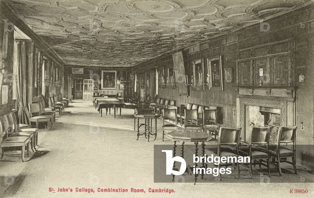 Combination Room, St John's College, Cambridge (b/w photo)