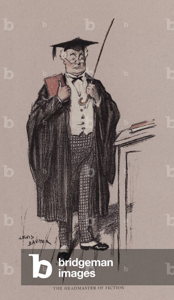 The Headmaster of fiction (colour litho)