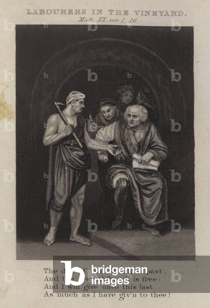Labourers in the vineyard, Matthew XX, ver 1, 16 (engraving)