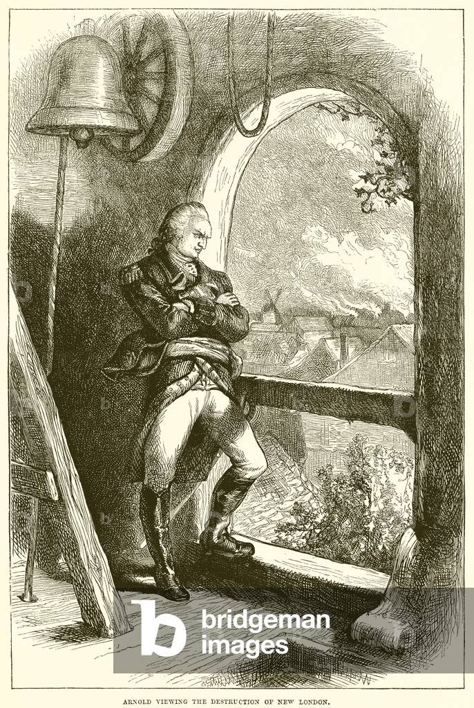 Arnold viewing the destruction of New London (engraving)