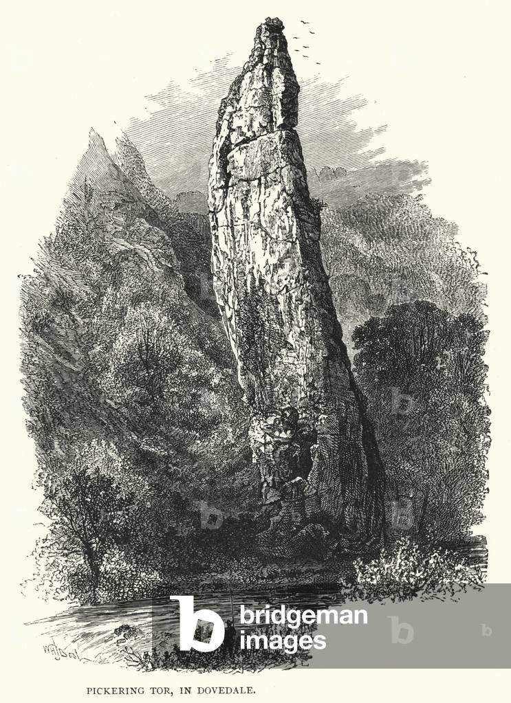 Pickering Tor, in Dovedale (engraving)