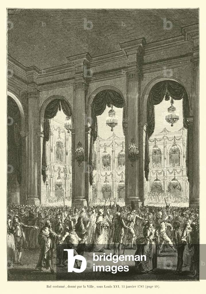 Bal costume, donne par la Ville, sous Louis XVI, 23 janvier 1782 (engraving)