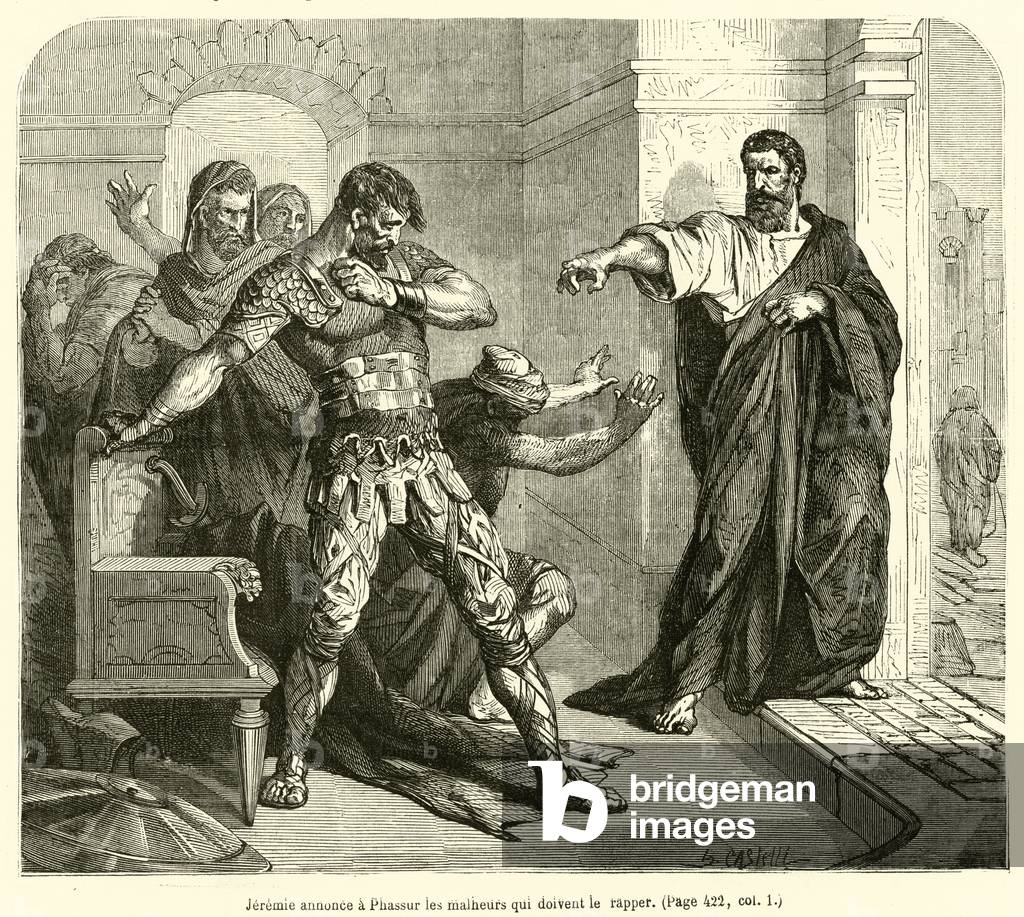 Jeremie annonce a Phassur les malheurs qui doivent le rapper (engraving)