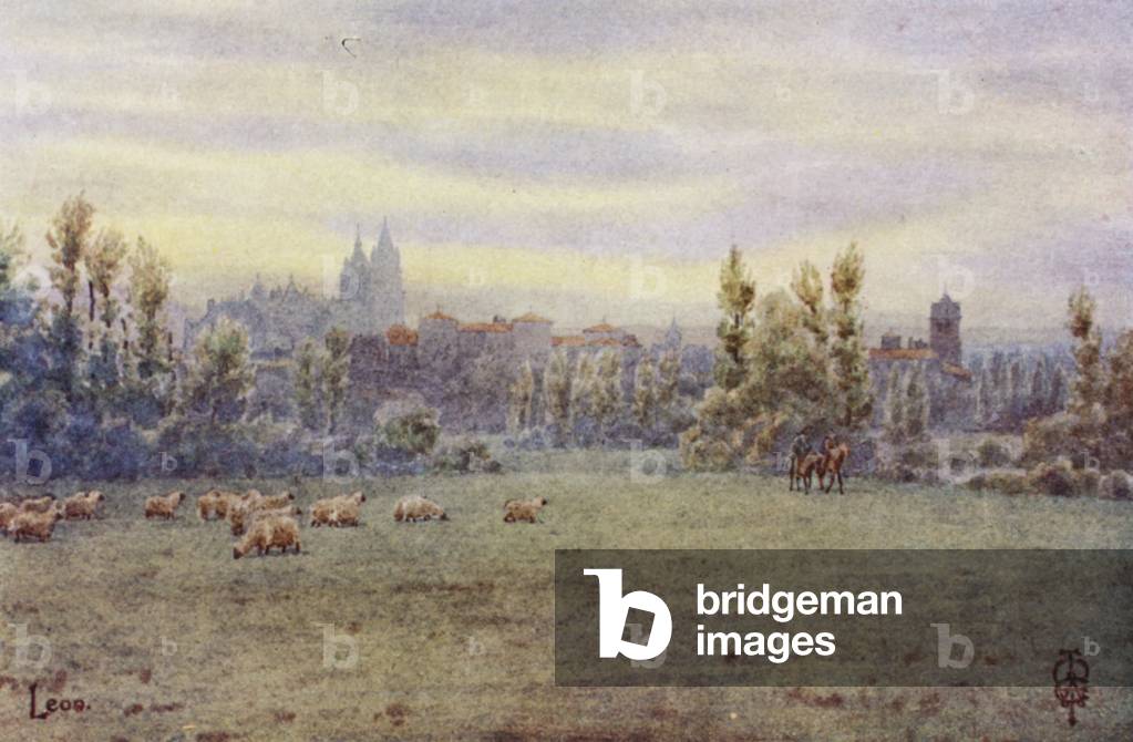 Northern Spain: Leon, From the Pajares Road (colour litho)