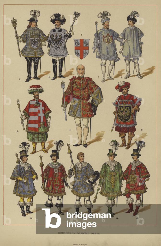 Heralds in Official Dress (colour litho)