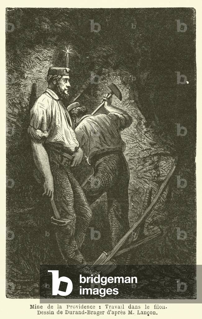 Mine de la Providence, Travail dans le filon (engraving)